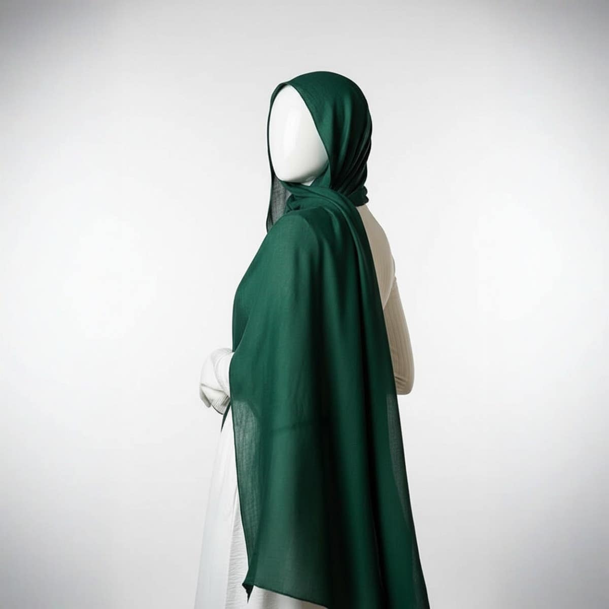 Norshoping Cotton Scarf - Special Occasion - Stylish Fabric - Versatile Design and Perfect Accessory for Any Outfit - Hijab for Women - Size (70cm x 1.8m) Green