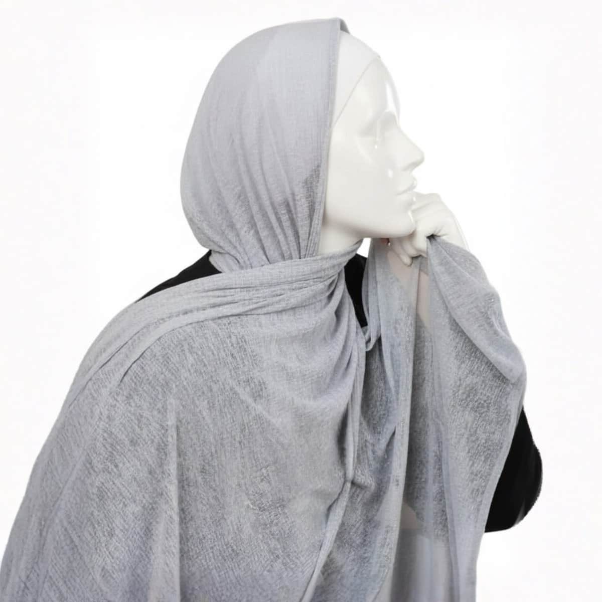 Norshoping Lycra Cotton Scarf - Special Occasion - Elegant Fabric - Versatile Design and Perfect Accessory for Any Outfit - Hijab for Women - Size (70cm x 1.8m) Grey