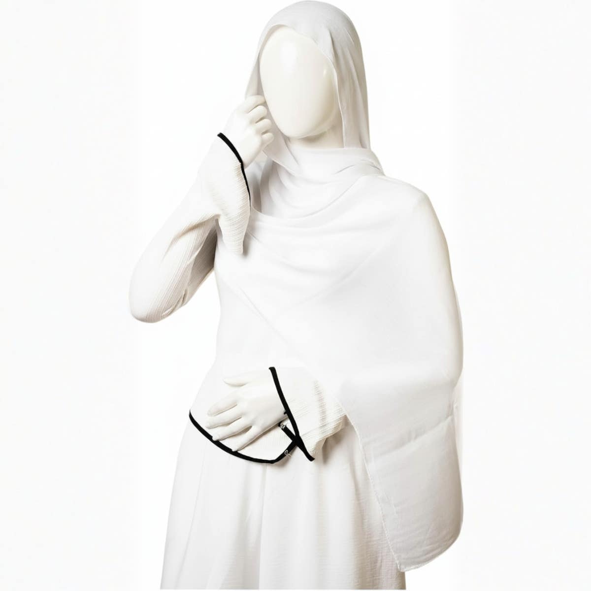 Norshoping Cotton Scarf - Special Occasion - Elegant Fabric - Versatile Design and Perfect Accessory for Any Outfit - Hijab for Women - Size (70cm x 1.8m) White
