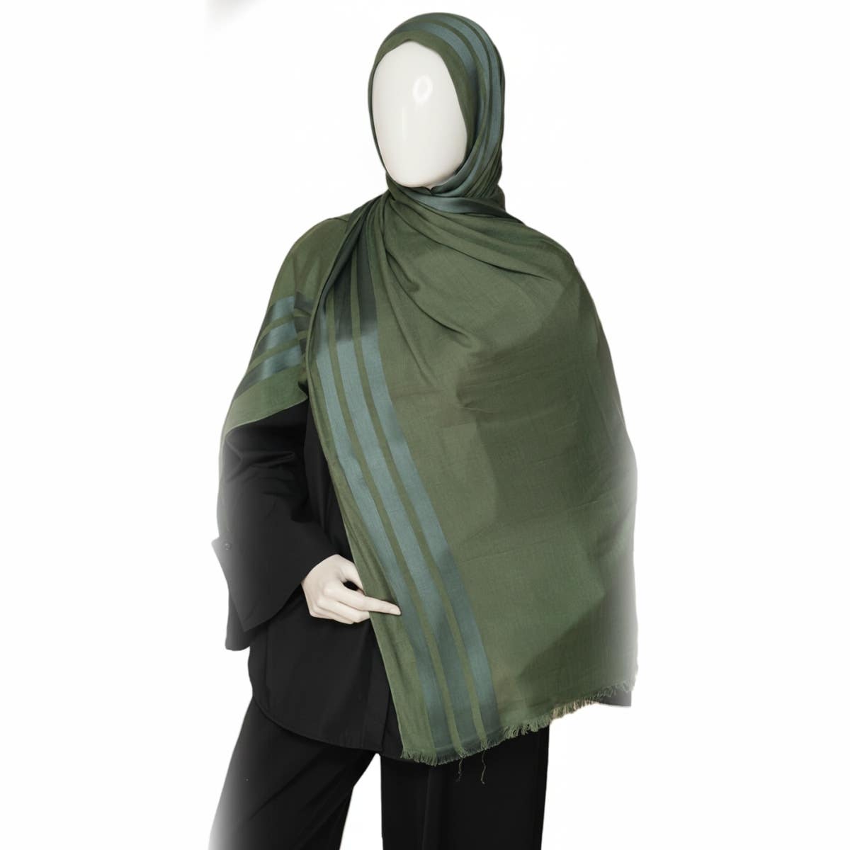 Norshoping Plaid Cotton Scarf - Elegant Gift for Special Occasions - Elegant Fabric - Versatile Design and Perfect Accessory for Any Outfit - Hijab for Women - Size (70cm x 1.8m) Green