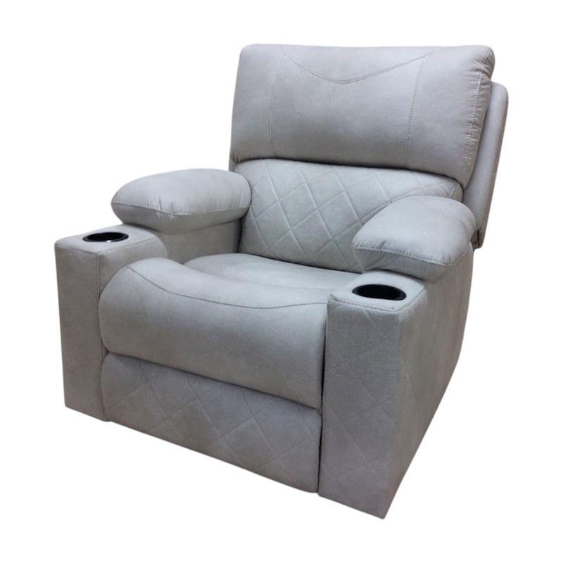 Lazy Boy Recliner Chair, 85x100x90 cm, Beech + MDF - Off White