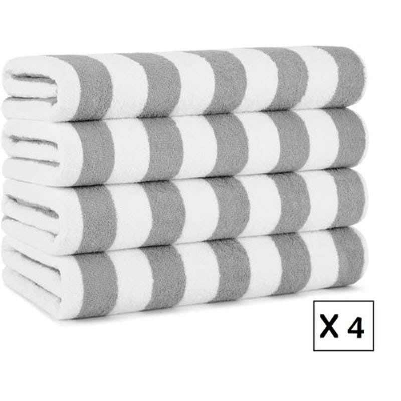 Signola Towel Set, 4 Pieces, Cotton, 180 x 70 cm - Grey