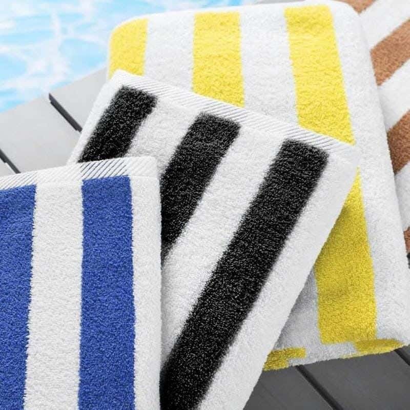 Signola Towel Set, 3 Pieces, Cotton, 180 x 70 cm - Yellow, Dark Blue, Black