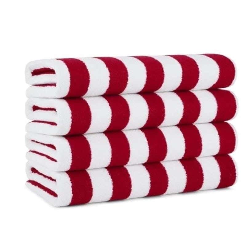 Signola Bath Towel Set, 4 Pieces, Cotton, 100 x 50 cm - Red