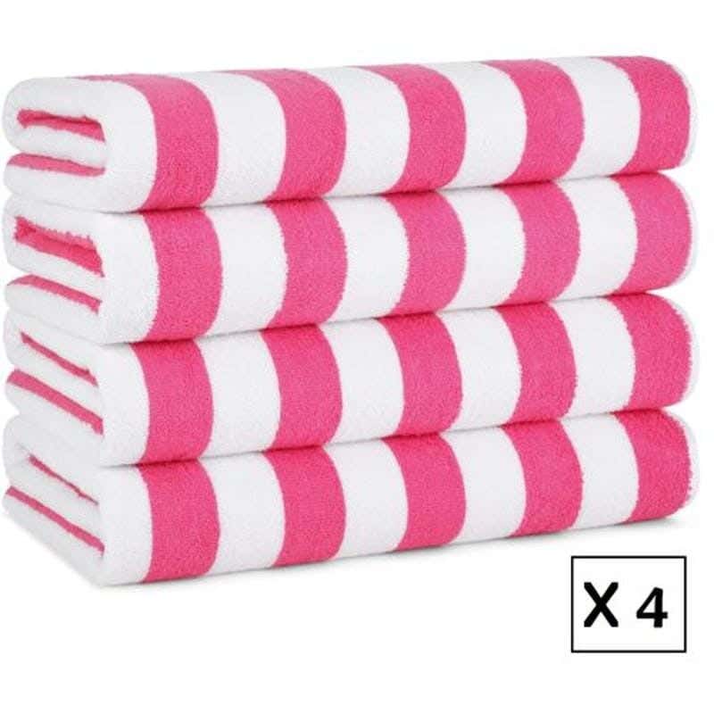 Signola Bath Towel Set, 4 Pieces, Cotton, 180 x 70 cm - Pink