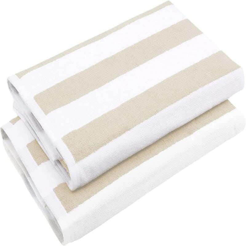 Signola Towel Set, 2 Pieces, Cotton, 180 x 70 cm - Beige