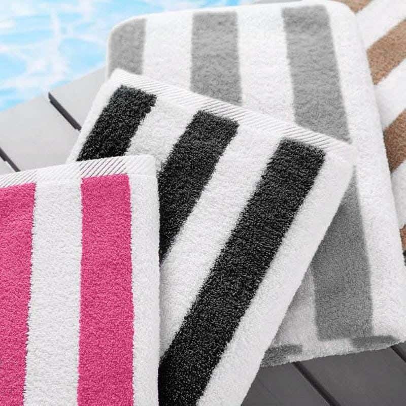 Signola Beach Towel Set, 3 Pieces, Cotton, 180 x 70 cm - Black, Grey, Pink