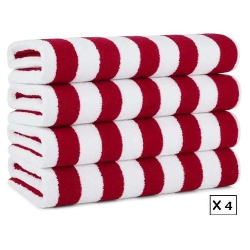 Signola Towel Set, 4 Pieces, Cotton, 180 x 70 cm - Red