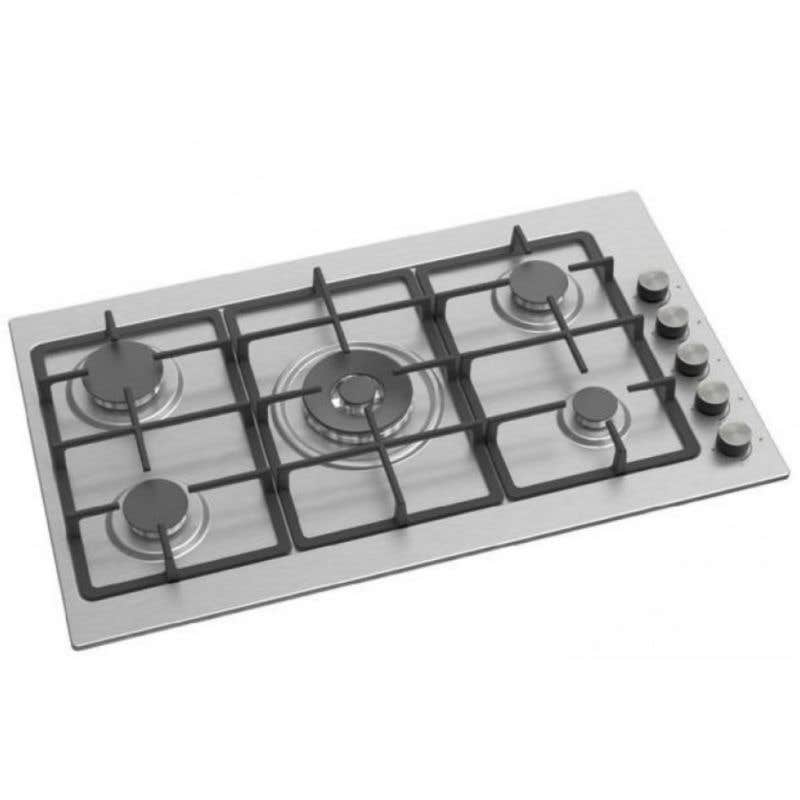 Kitchen Line ZP.GN5021 Built In Heavy Duty Hob, 5 Burners, 90 Cm - Silver