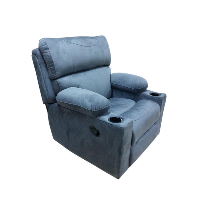 Lazy Boy Recliner Chair, 85x100x90 cm, Beech + MDF - Petrol