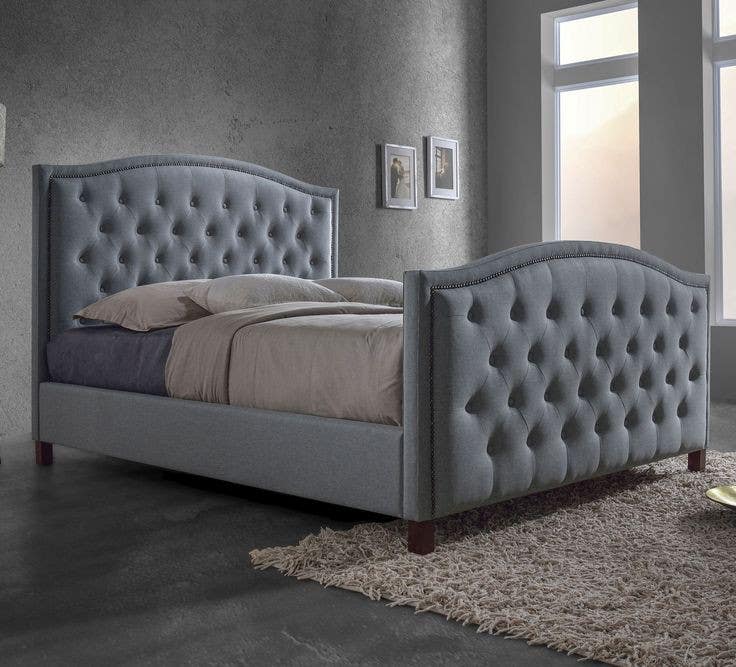 Bed Moskey Wood and Counter Wood, 200×120×120 , Velvet - Light Grey