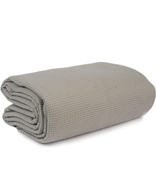 Pika Summer Cotton Bedspread, Large, Plain, 230x 240, One Piece - Grey