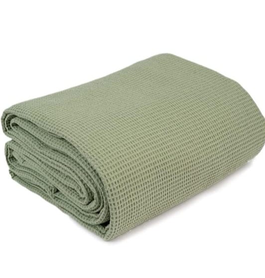 Pica Summer Cotton Bedspread, Large, Plain , 230*240, One Piece - olive