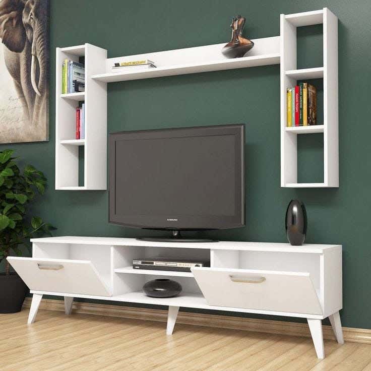 Wooden Tv Table, 180X53X30 Cm - White