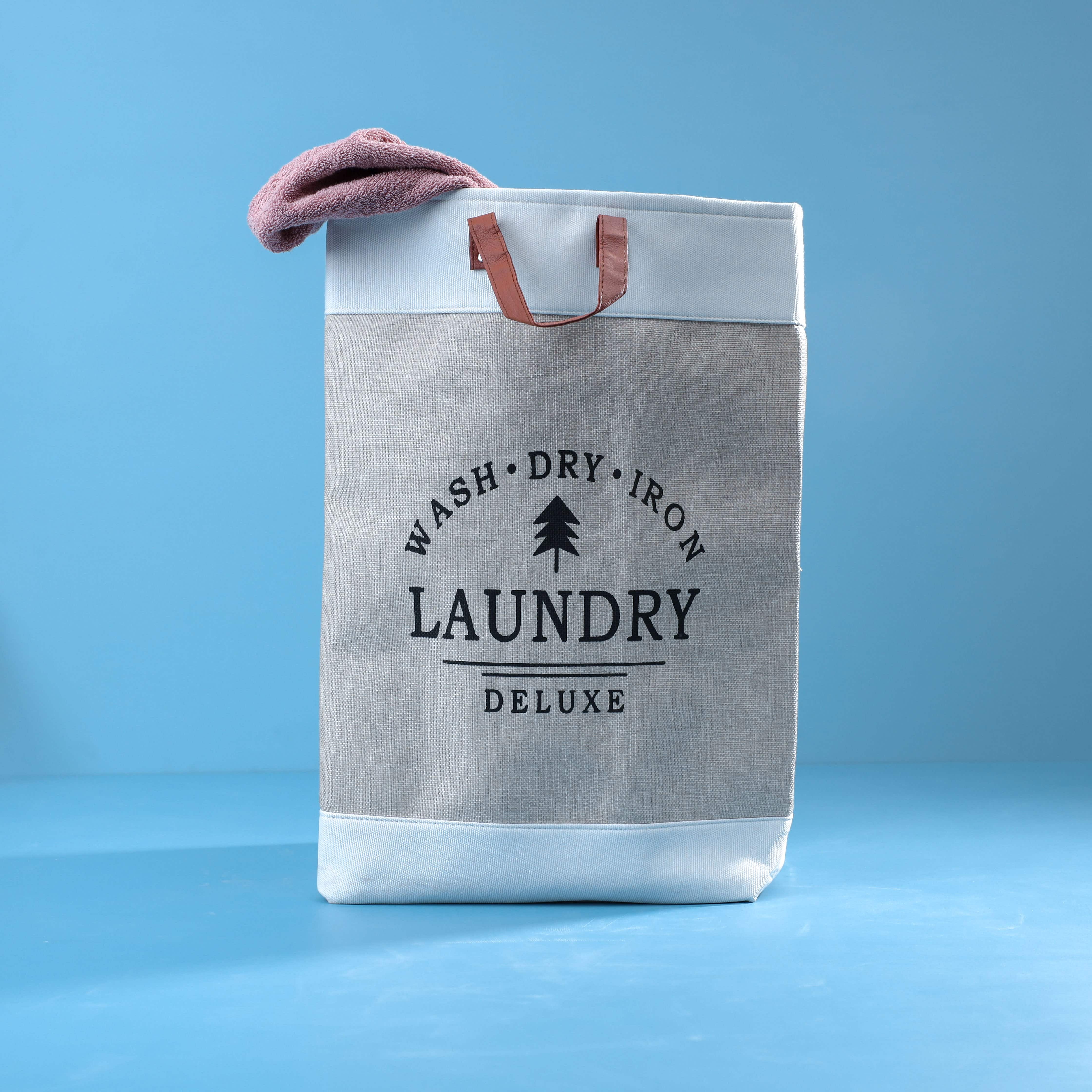 Homepro Modern Linen Laundry Bag, 55X38 Cm - Beige