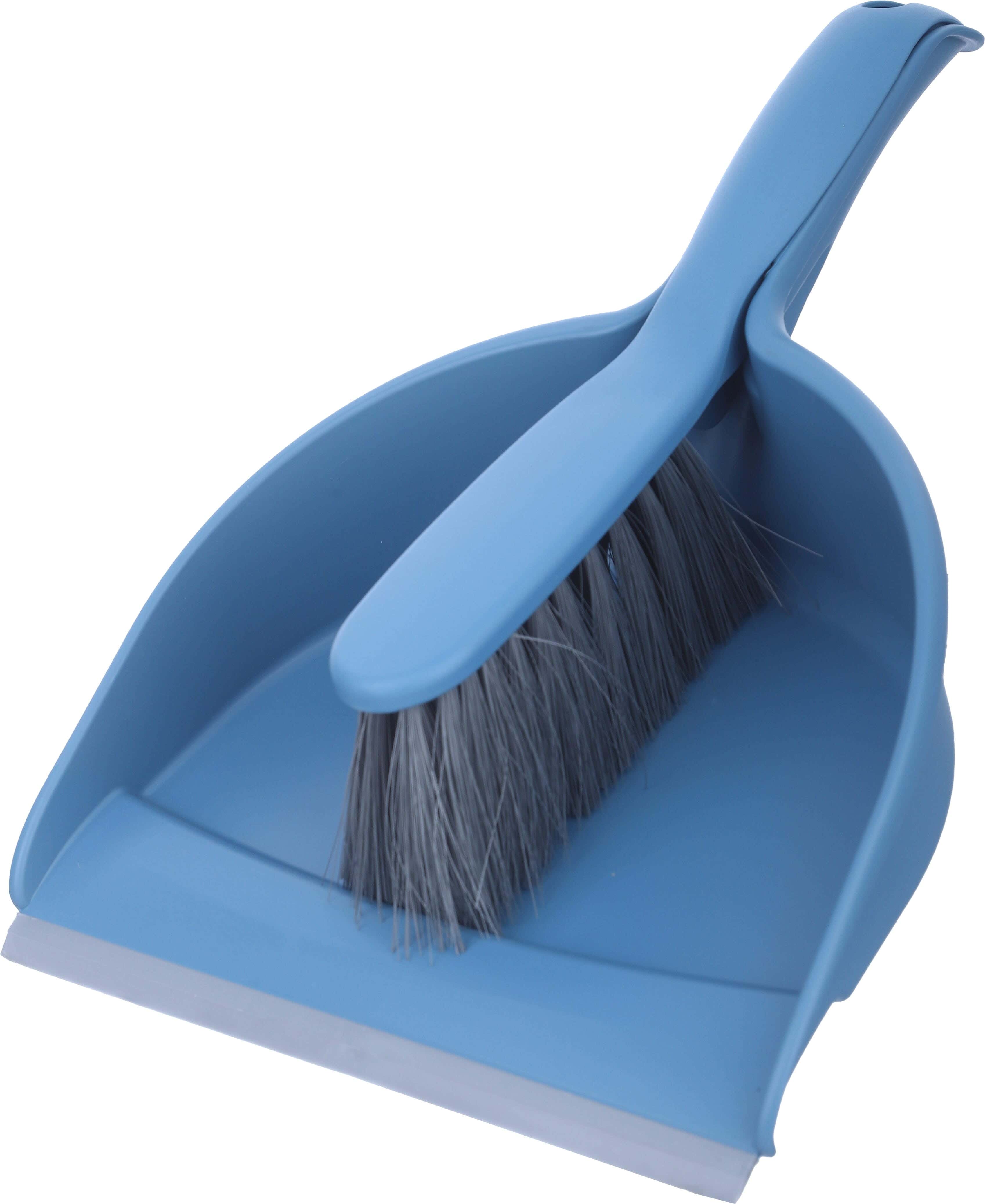 York Plastic Cleaning Brush with Dustpan, 23×32 cm - Blue