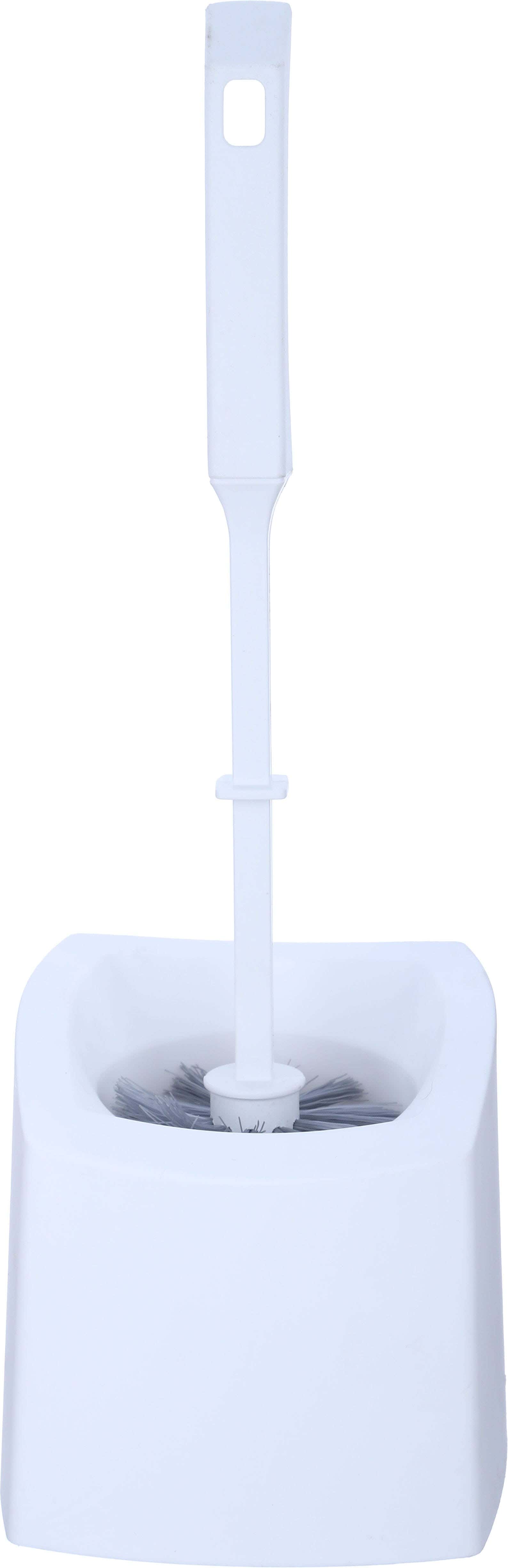 York Plastic Toilet Brush with Base, 40×14 cm - White