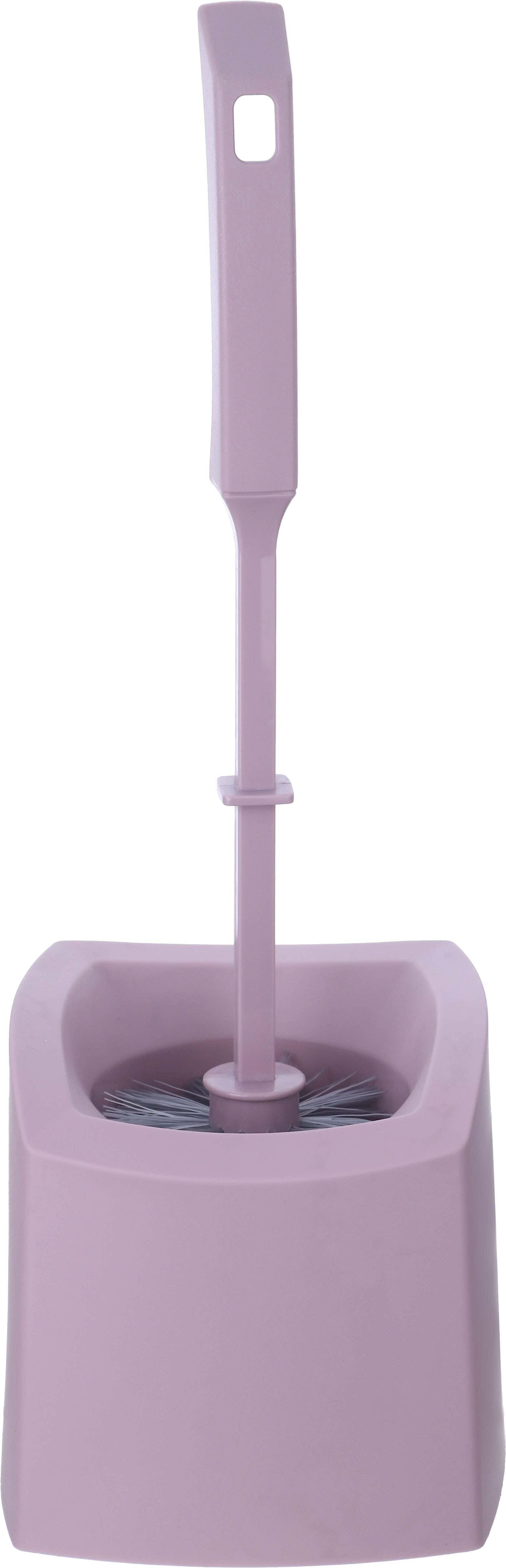 York Plastic Toilet Brush with Base, 40×14 cm - Mauve