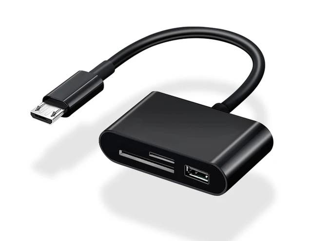 Keendex 3 In 1 Multifunctional Type-C and Micro Adapter Card Reader, Kx3517 - Black