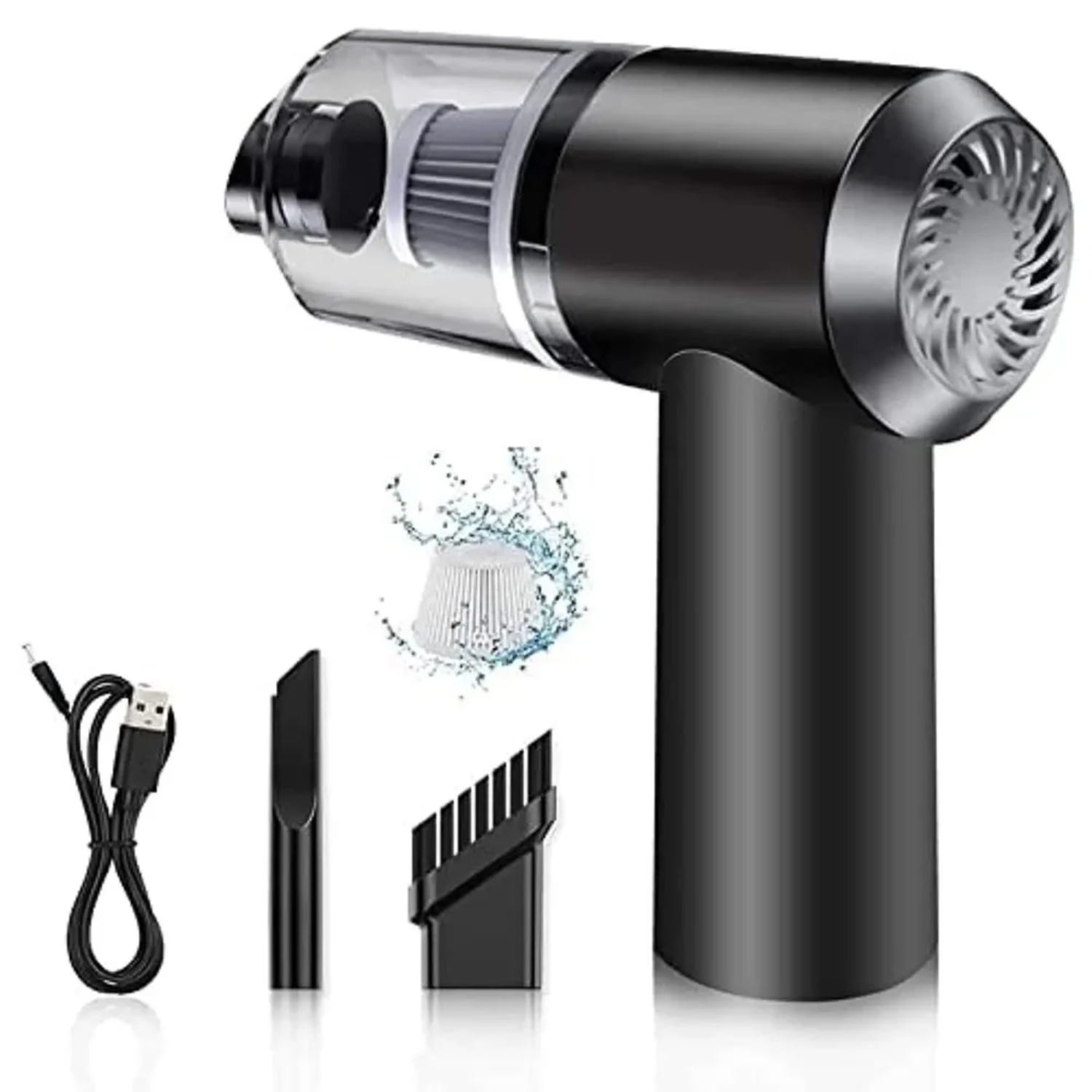 Car Vacuum Cleaner, With Super Suction Filter, 120 Watt - Black