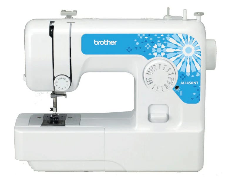 Brother Home Sewing Machine, 14 Built-In Stitches, Medium Size, Ja1450Nt - White Blue