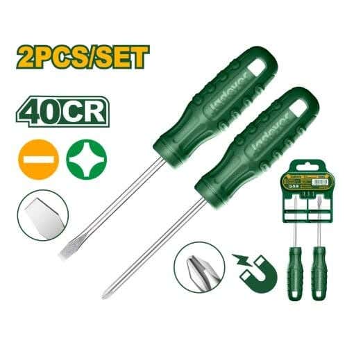 Jadiver Manual Screwdriver Set, 2 Pieces, JDSS2302 - Green