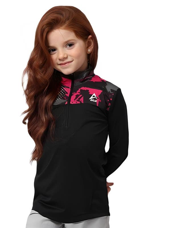Anja Polyester Sport Jackets, For Girls - Black