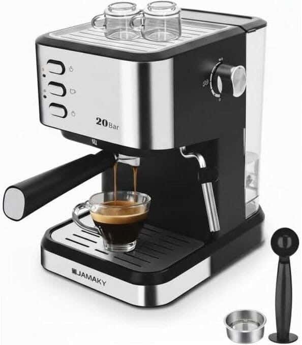 Jamaky Espresso Machine - 1.5 L, 1200W - JMK9009 - Silver