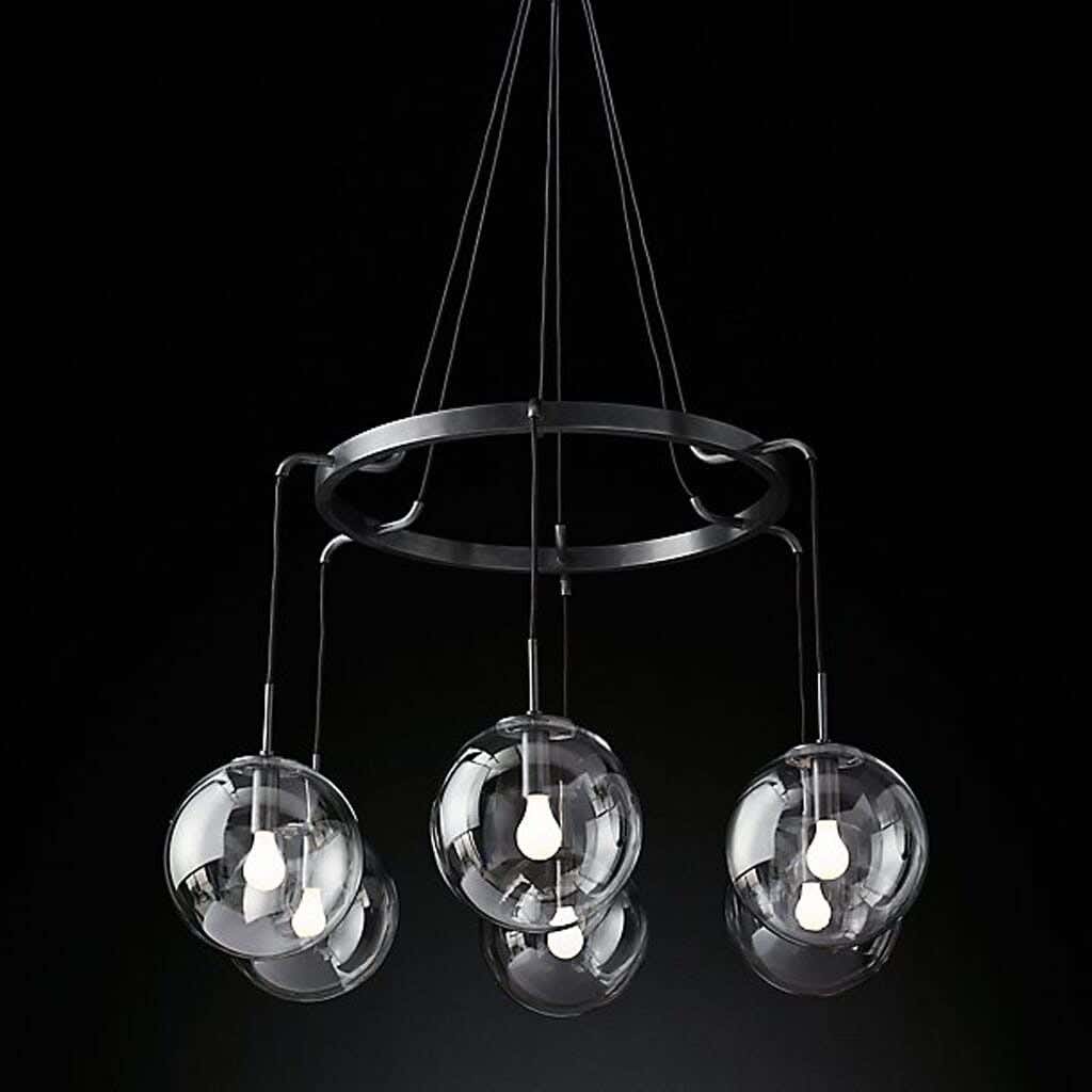 Joky Electrostatic Powder-Coated Steel Chandelier, 80X80 Cm - Glossy Silver