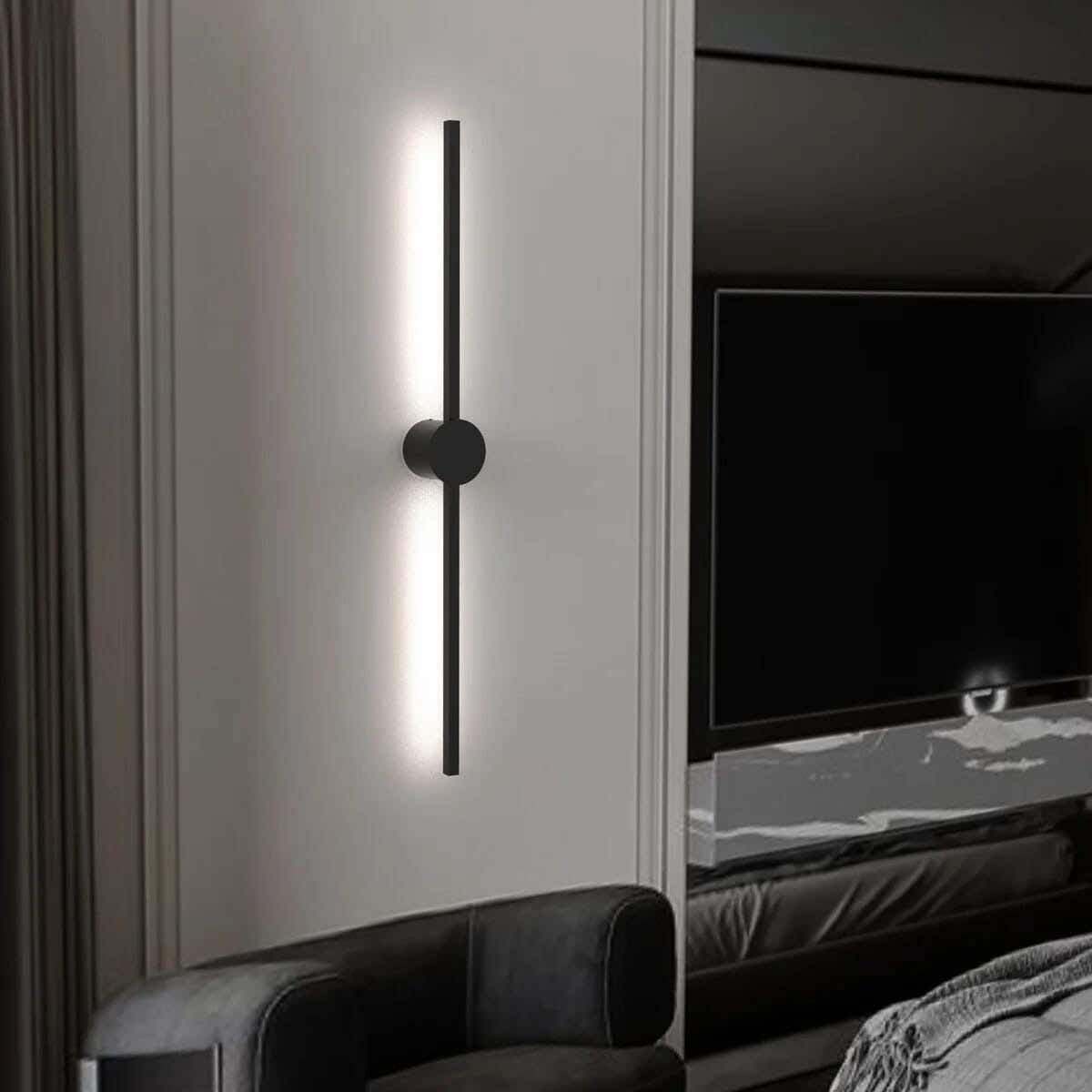 LED LED Wall Sconce, Electrostatic Paint, Joky, 100 Cm - Black