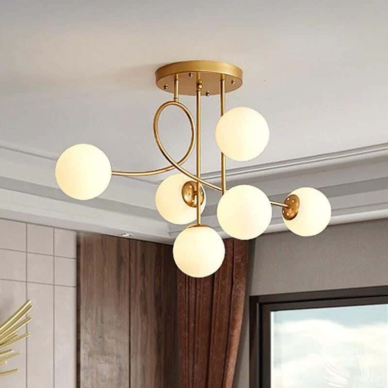 Joky Electrostatic Powder-Coated Steel Chandelier, 90 X 55 Cm - Glossy Gold