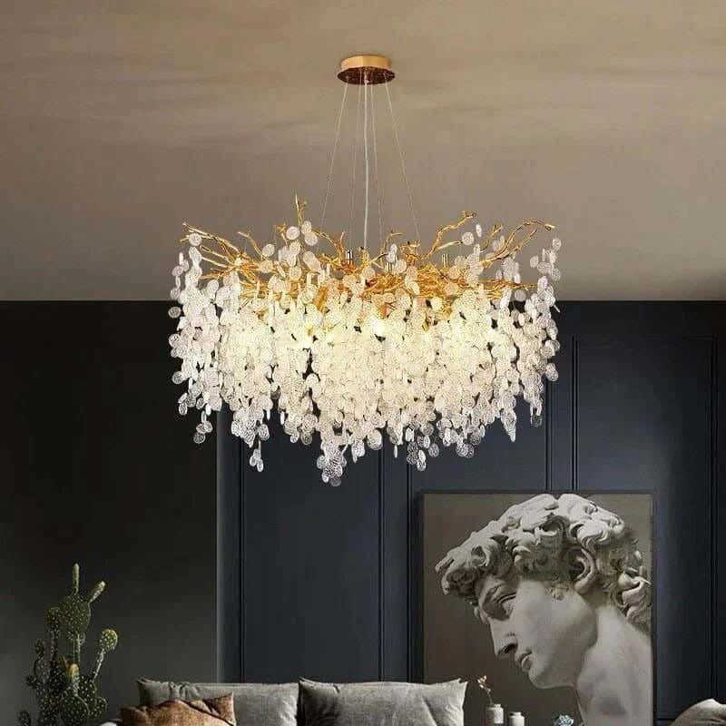 Joky Stainless Steel Crystal Chandelier, 80X80 Cm - Gold