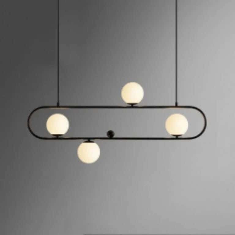 Joky Electrostatic Powder-Coated Steel Chandelier, 15X80 Cm - Black