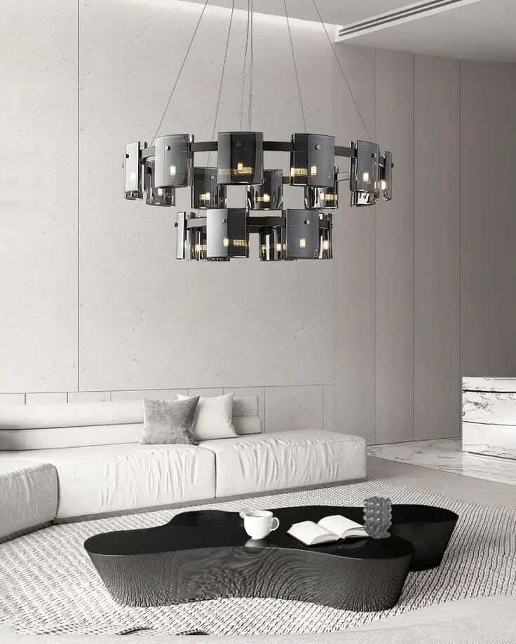 Joky Stainless Steel Crystal Chandelier, 60 X 100 Cm - Black
