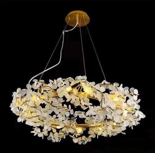 Joky Stainless Steel Crystal Chandelier, 80X80 Cm - Gold