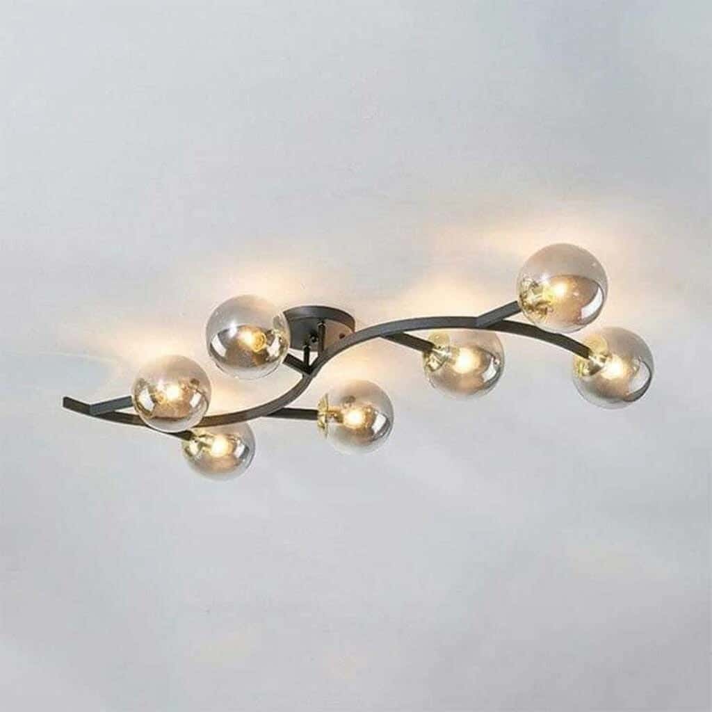 Joky Electrostatic Powder-Coated Steel Chandelier, 50X100 Cm - Black