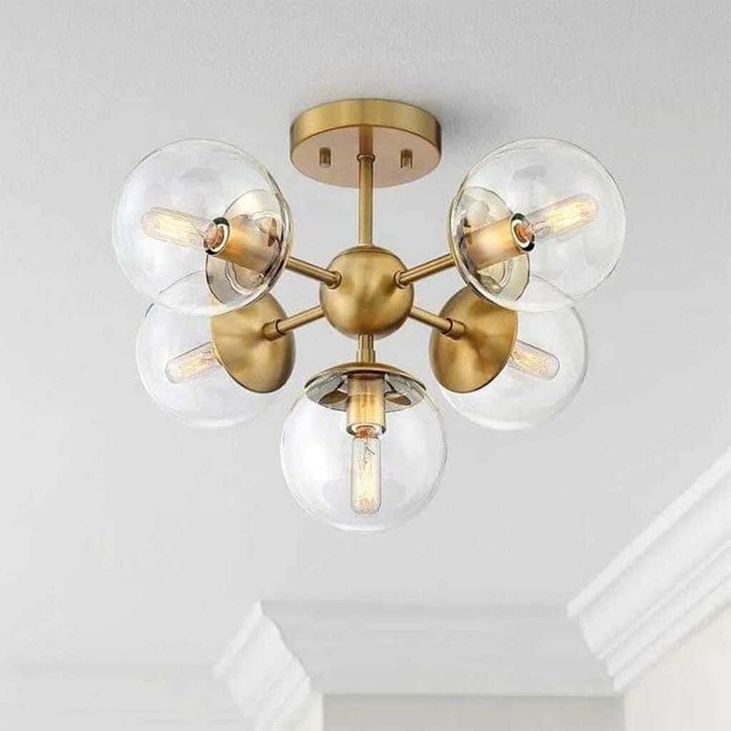 Joky Electrostatic Powder-Coated Steel Chandelier, 45X60 Cm - Glossy Gold