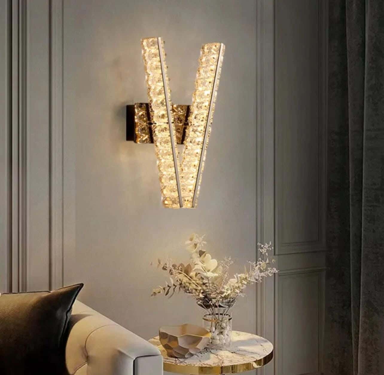 Crystal Steel Wall Sconce, Electrostatic Paint, Joky, 40X30 Cm - Gold