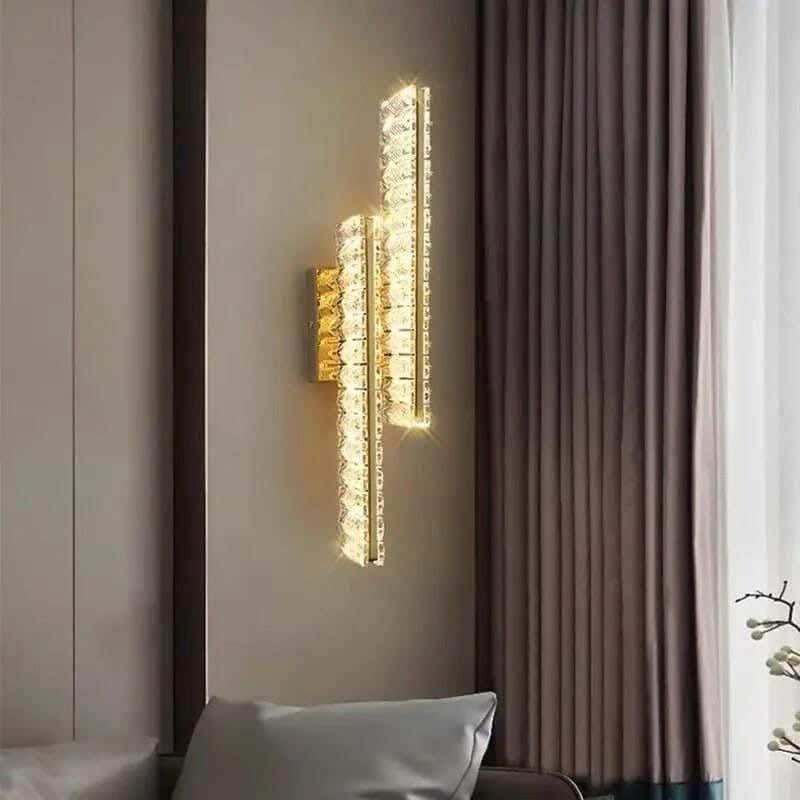 Crystal Steel Sconce With Electrostatic Paint, 40 X 20 Cm - Gold