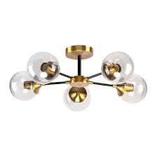 Joky Electrostatic Powder-Coated Steel Chandelier, 75×75×25 Cm - Glossy Black Gold