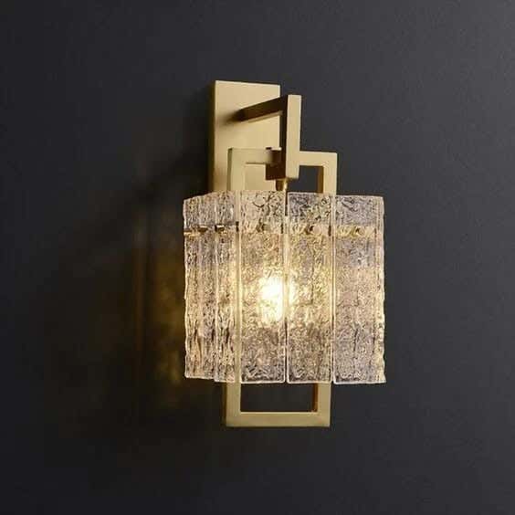 Crystal Steel Sconces With Electrostatic Paint, 30 X 16 Cm - Gold
