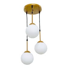 Joky Electrostatic Powder-Coated Steel Chandelier, 23 X 23 Cm - Glossy Gold