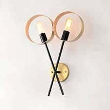 Joky Electrostatic Paint Steel Wall Lamp, 60X50 Cm - Black Gold