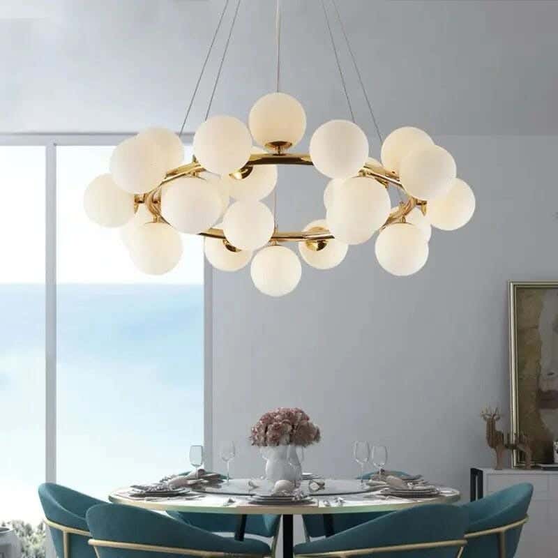 Joky Electrostatic Powder-Coated Steel Chandelier, 120X120 Cm - Glossy Gold
