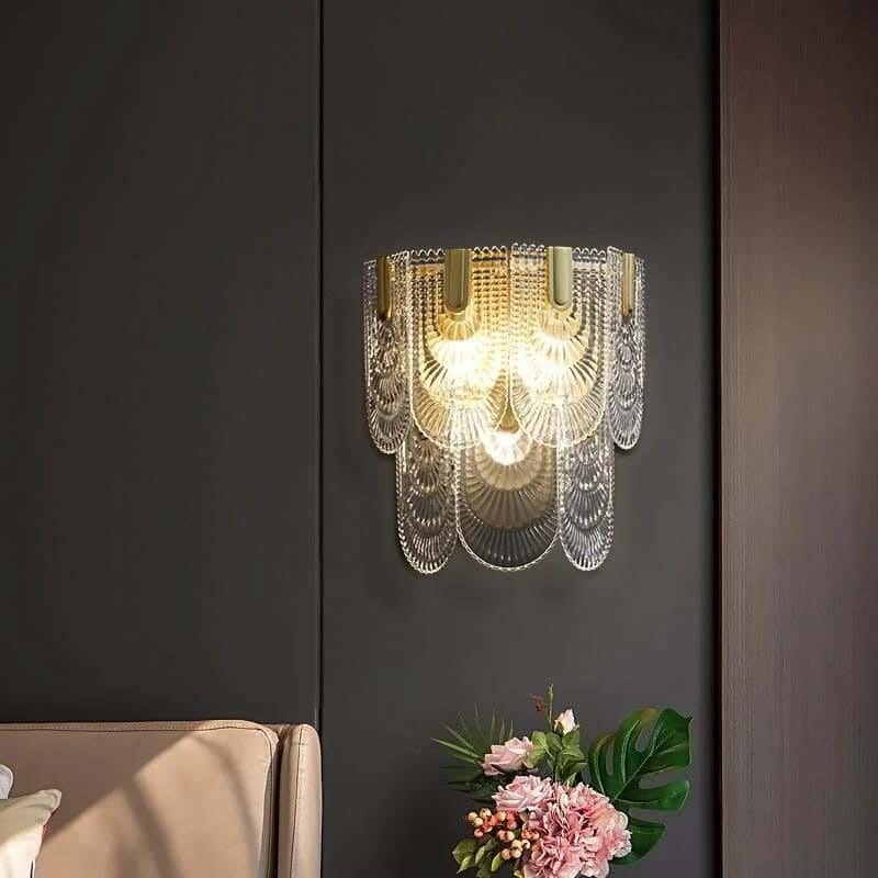 Crystal Steel Sconces With Electrostatic Paint, 30 X 38 Cm - Gold