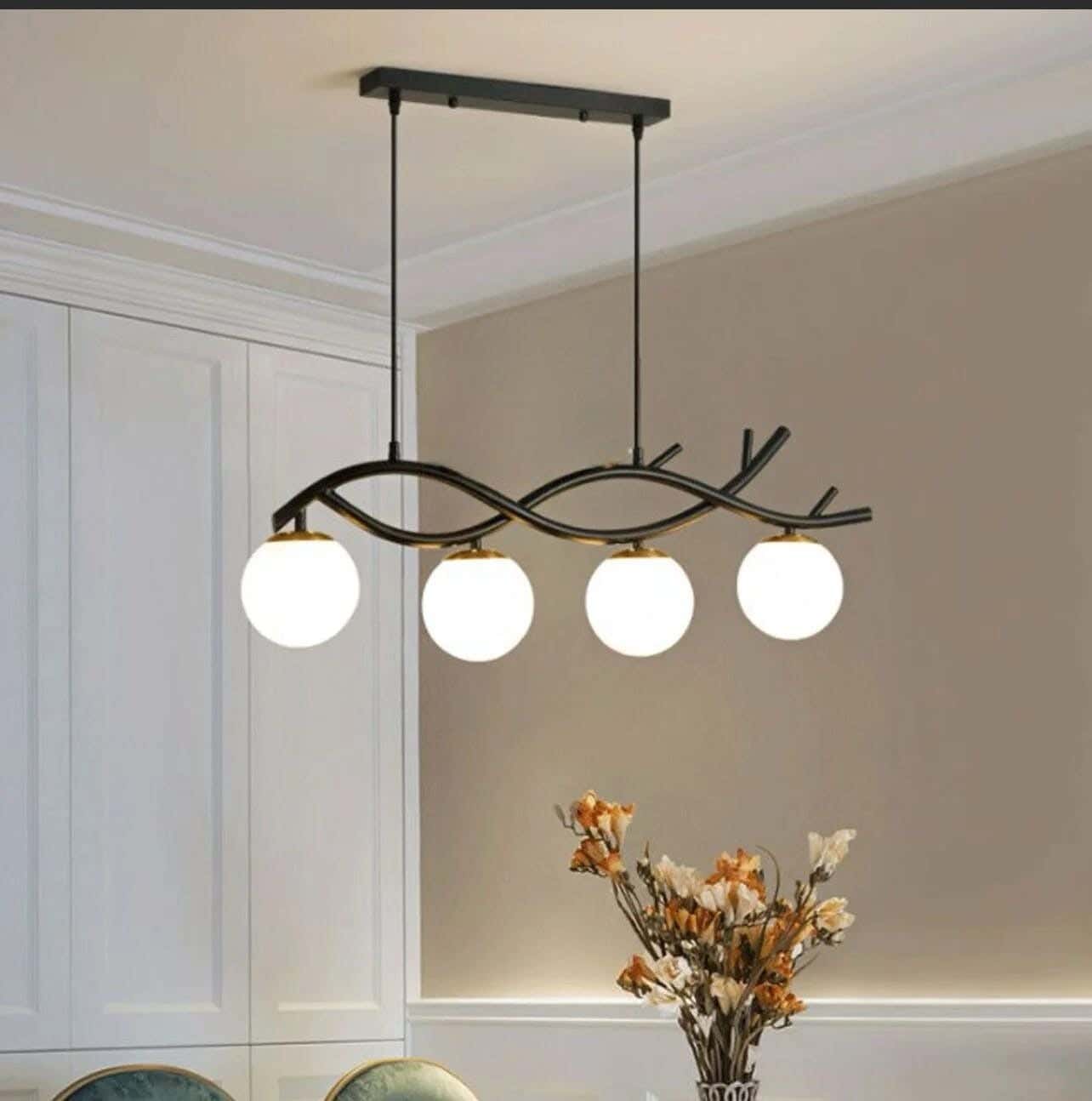 Joky Electrostatic Powder-Coated Steel Chandelier, 15 X 90 Cm - Black Gold