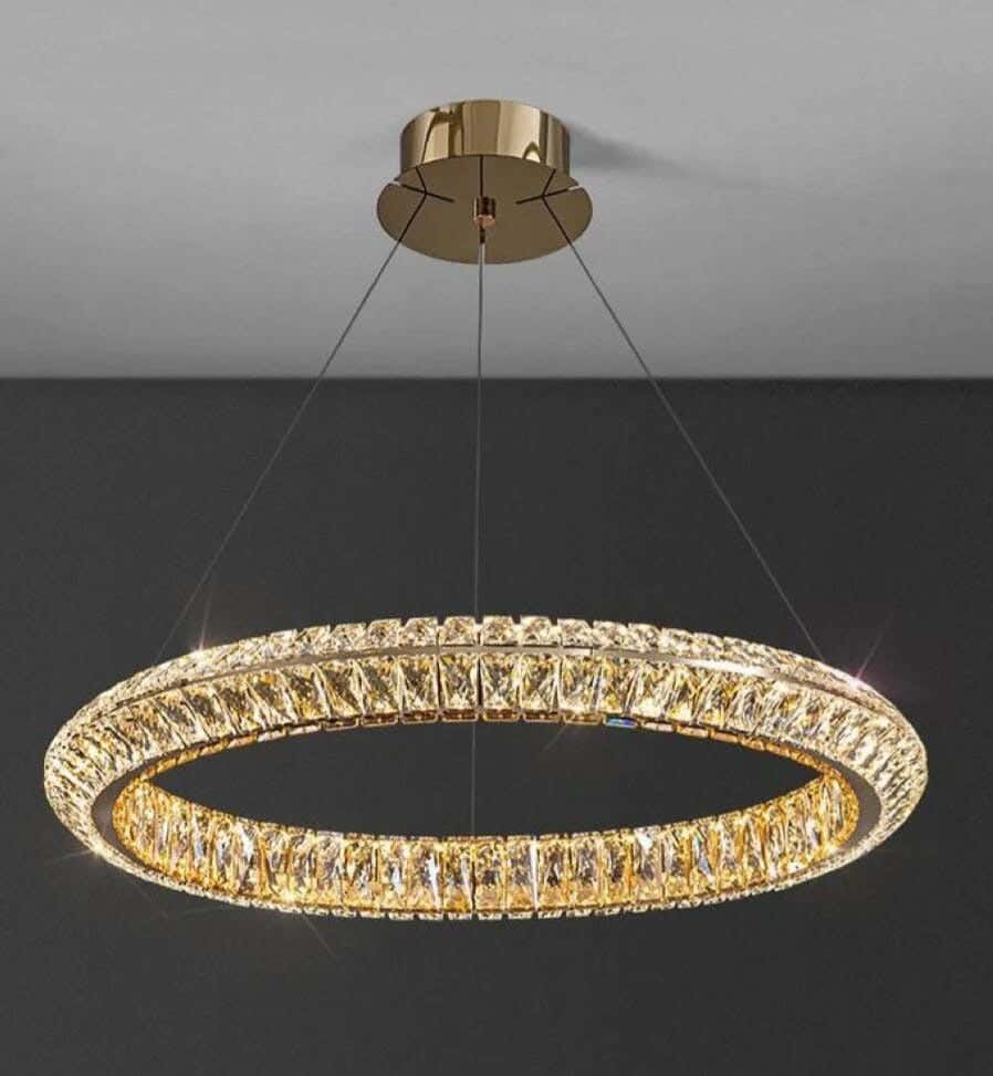 Joky Stainless Steel Crystal Chandelier, 80 Cm - Gold