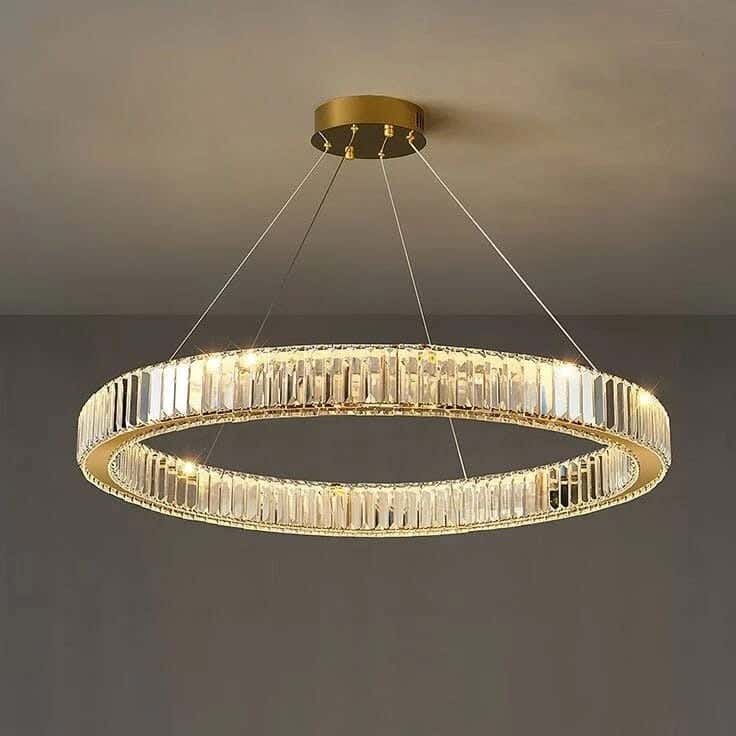 Joky Stainless Steel Crystal Chandelier, 50 Cm - Gold