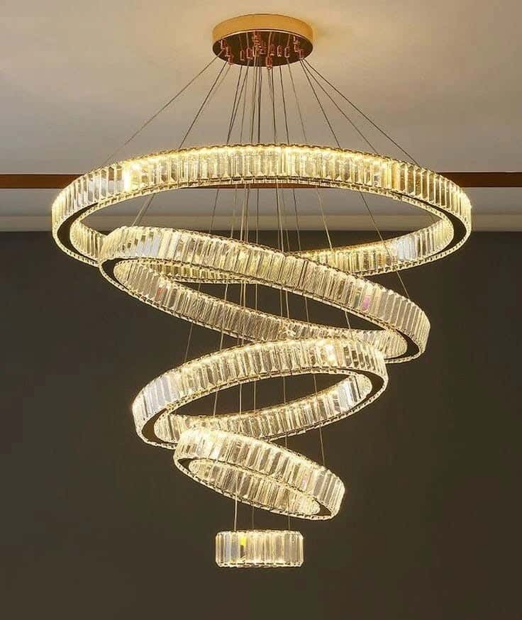 Joky Stainless Steel Crystal Chandelier, 24+50+40+60+80 Cm - Gold