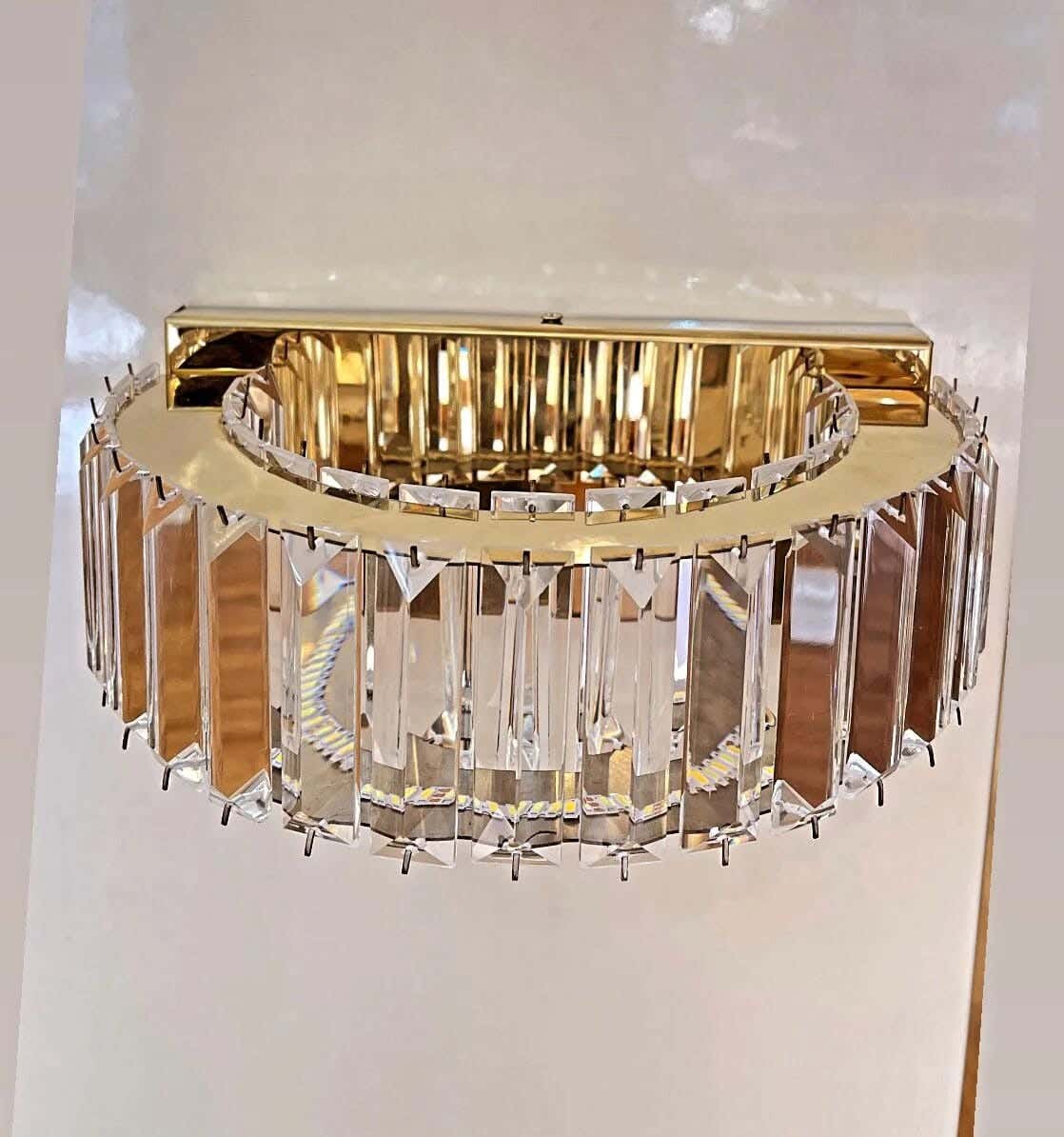 Crystal Steel Sconces With Electrostatic Paint, 25 X 19 Cm - Gold